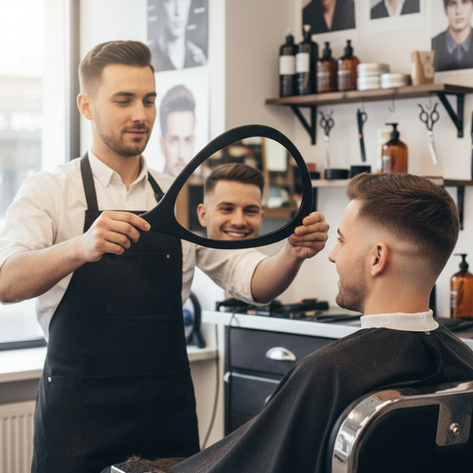 BarberMate Teardrop Mirror Black