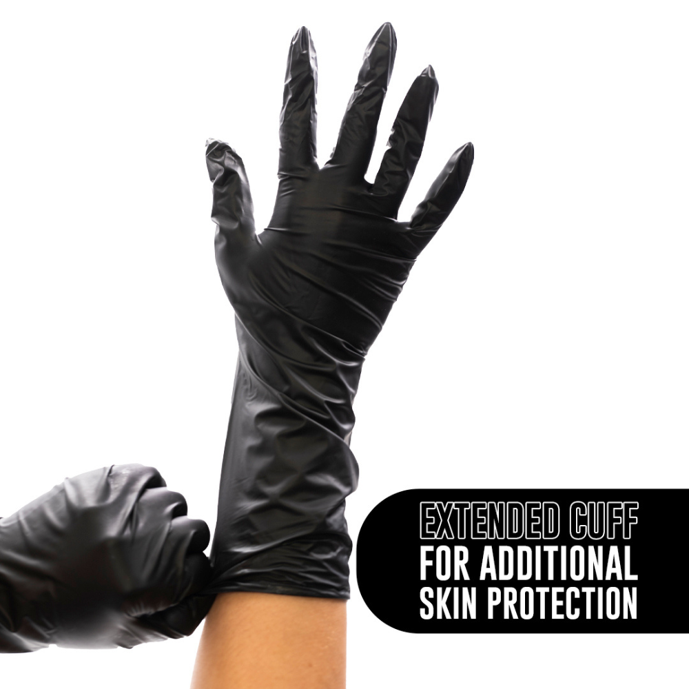 Colortrak Black Vinyl EXTENDED CUFF Gloves
