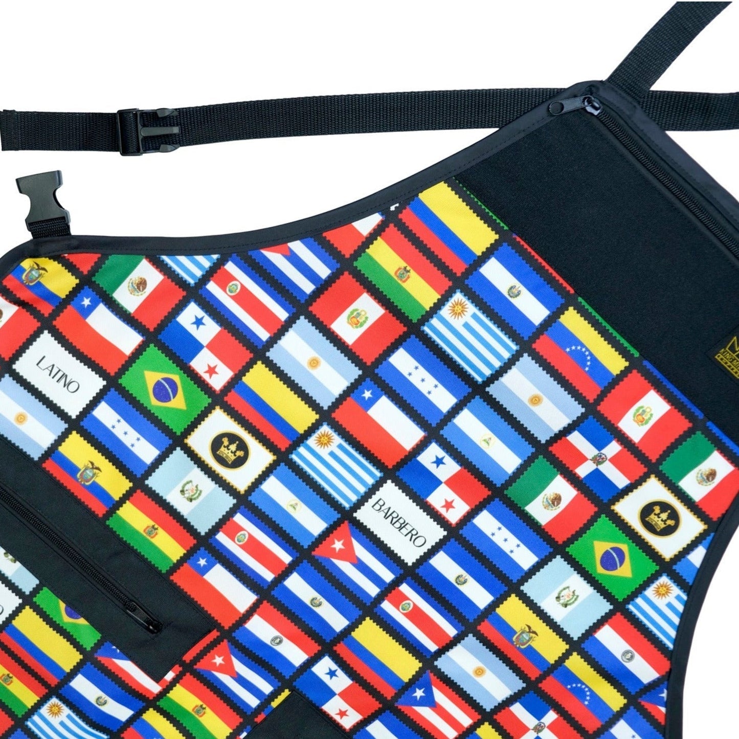 barbero latino barber apron - barber aprons - barber apron - barber apron for men-apron for barber - chemical proof aprons- hair cutting aprons- hair stylist apron - professional barber apron - barber strong aprons-king midas aprons -barber aprons for sale -barber apron black