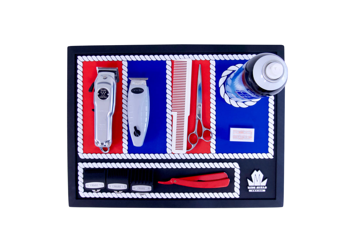 Barber station mat - station mats- Barber mats for clippers- Barber clipper mat- barber counter mat- barber tool mat - supreme barber mat -king midas barber mat- barber work station mat -