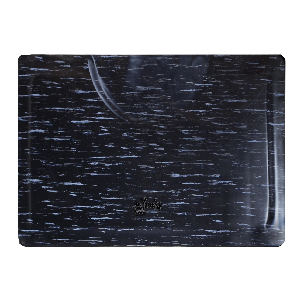 Yanaki Marbleized Black Rubber Mat Rectangular