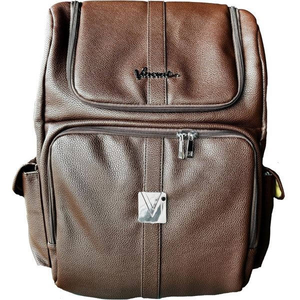 Vincent Vegan Leather Backpacks Brown
