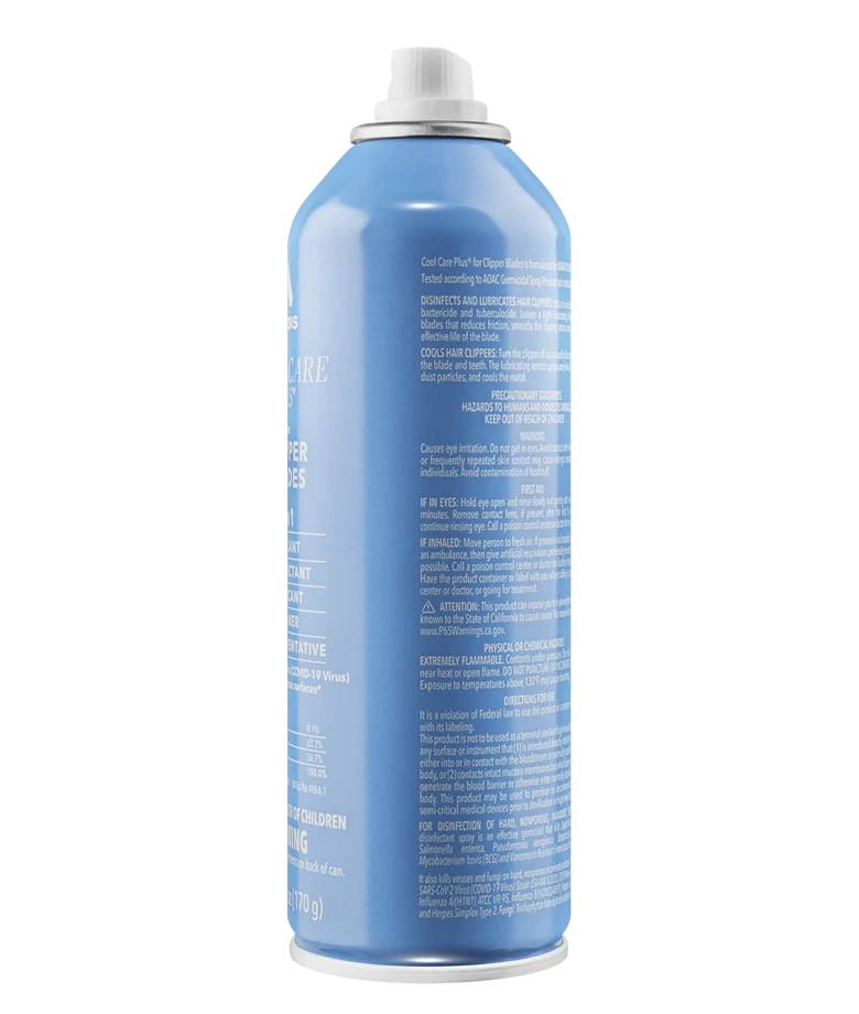 Blue spray can with white cap on a white background