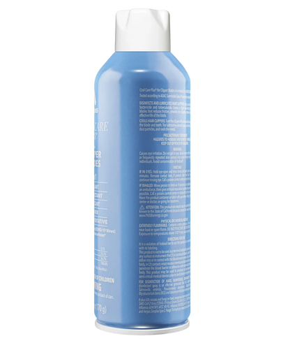 Blue spray can with white cap on a white background