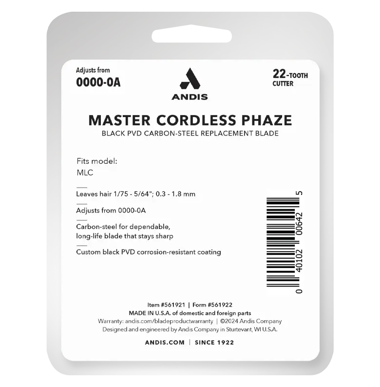 Andis Cordless Master Clipper Replacement Phaze Blade - MLC #561921