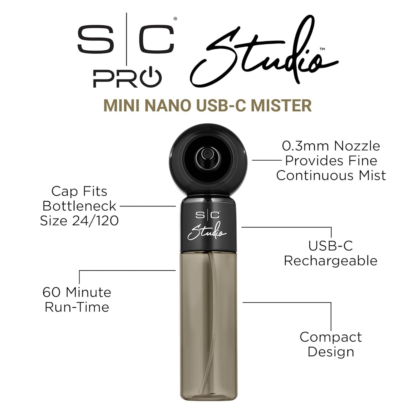 StyleCraft Studio - Mini Nano Mister 4 Fl Oz #SC335B