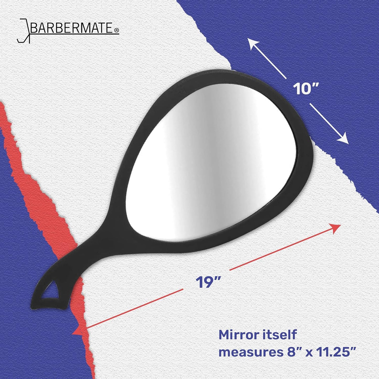 BarberMate Teardrop Mirror Black