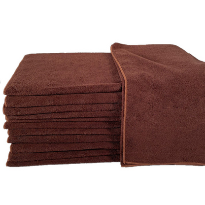 ProTex Micro4 Terry Large Towels - 80/20 Polyester/Polyamide - 16" x 28", 2.0lb/dz Brown