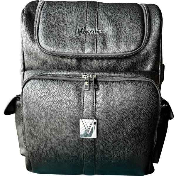 Vincent Vegan Leather Backpacks Black
