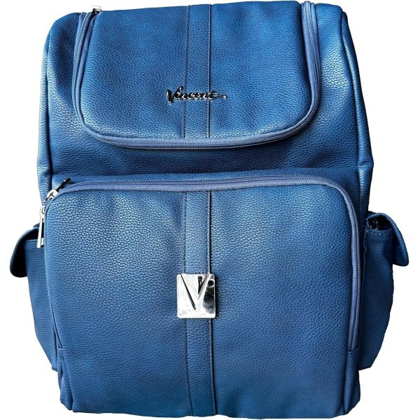 Vincent Vegan Leather Backpacks Navy